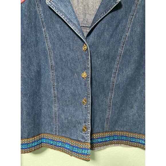 Vintage Studio Ease Women's Denim Long Sleeve Jacket Top Size 14 - Picture 5 of 7